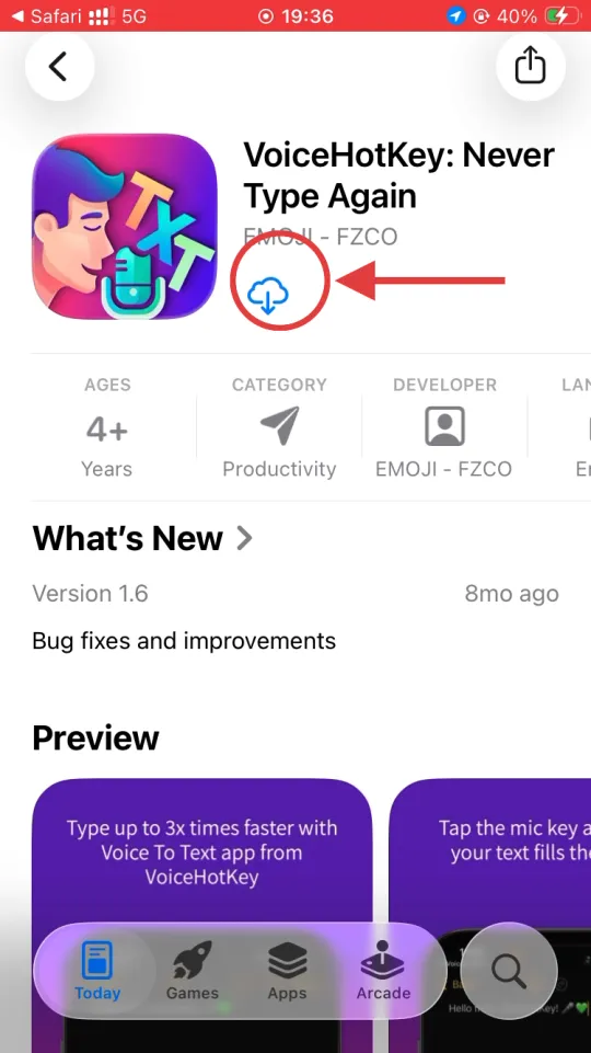 VoiceHotKey nell&rsquo;App Store di iOS